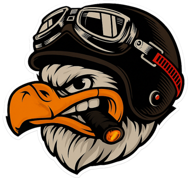 Sticker moto aigle biker mascotte - TenStickers