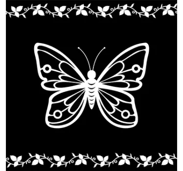 Sticker fenêtre papillons et feuilles de vigne - TenStickers