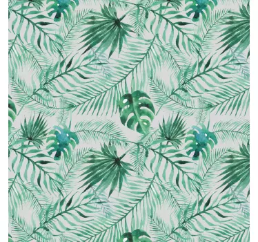 Sticker paroi de douche salle de bain plantes tropicales - TenStickers