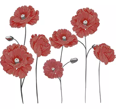 Sticker fleur arrangement de fleurs épanouies - TenStickers