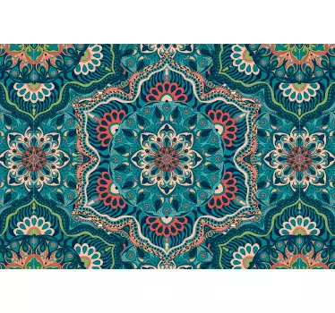 Sticker ordinateur portable mandala bleu - TenStickers
