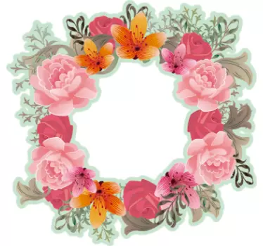 Sticker pour MacBook couronne de fleurs - TenStickers
