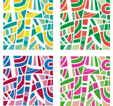 Sticker cuisine motifs carreaux abstraits - TenStickers