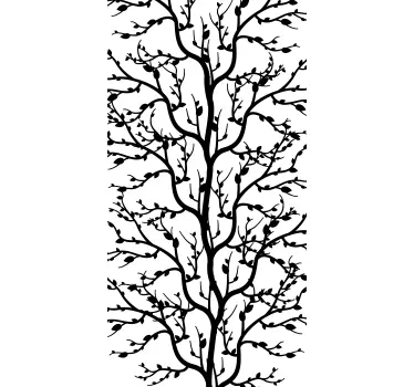 Sticker paroi de douche salle de bain branches d'arbre - TenStickers