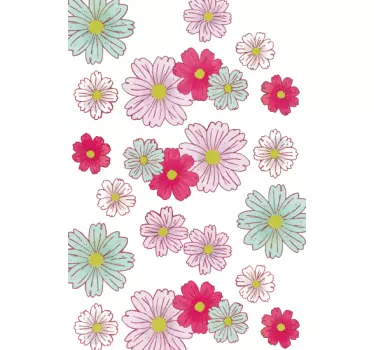 Sticker fenêtre fleurs printemps - TenStickers