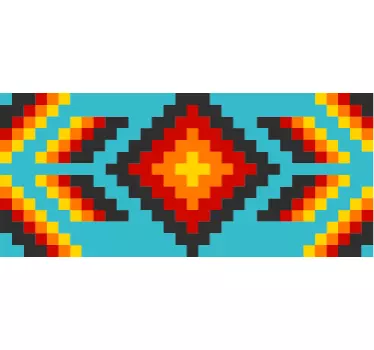 Frise autocollante motif natif mexicain Huichol - TenStickers
