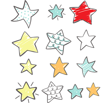 Sticker bébé Éléments d'étoiles colorées - TenStickers