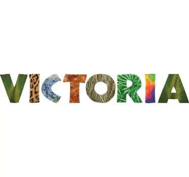 Stickers jungle mural lettres personnalisables - TenStickers