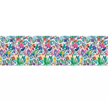 Frise murale adhésive fleurs multicolores - TenStickers