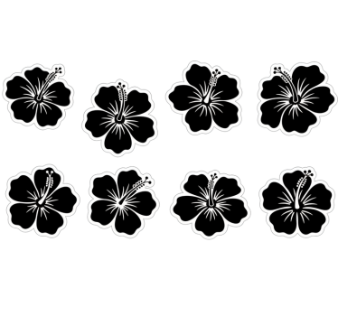 Sticker vélo pack de fleurs d'hibiscus - TenStickers