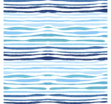 Sticker meuble Ikea salle de bain vagues bleues abstraites - TenStickers