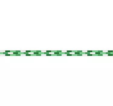 Sticker frise carellage tons de vert - TenStickers