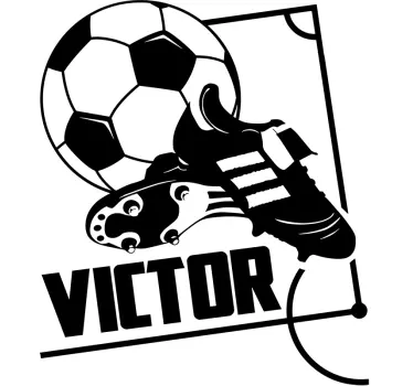 Sticker foot ballon et crampons prénom personnalisé - TenStickers