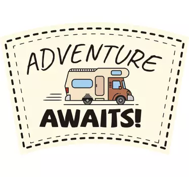 Sticker camping car "Adventure Awaits" - TenStickers
