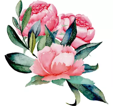 Pivoines décoratives salon décoration murale - TenStickers