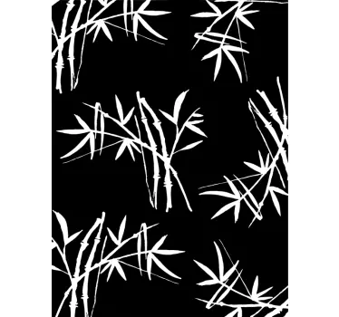 Sticker paroi de douche salle de bain silhouette bambou - TenStickers