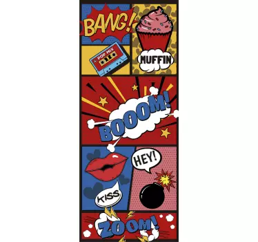 Sticker porte original pop art bande dessinée - TenStickers