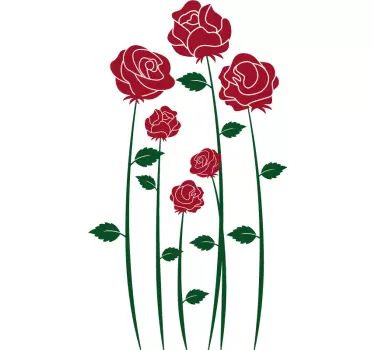 Sticker Mural Roses Rouges - TenStickers