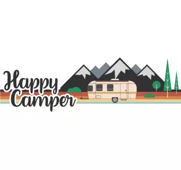 Sticker camping car "Happy Camper" - TenStickers
