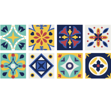 Sticker carrelage motifs multicolores - TenStickers