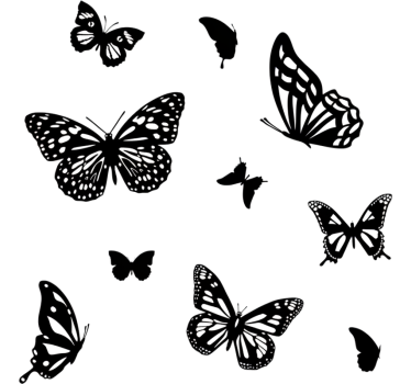 Sticker fenêtre papillons monochromes - TenStickers
