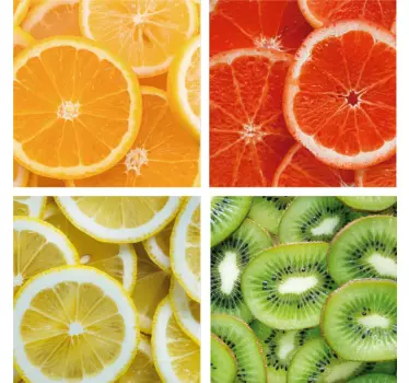 Sticker carrelage maison frise d'agrumes - TenStickers