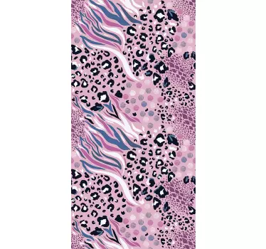 Sticker frigo mix animal print tons rose - TenStickers