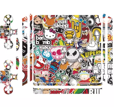 Autocollant PS4 motif mix urbain - TenStickers