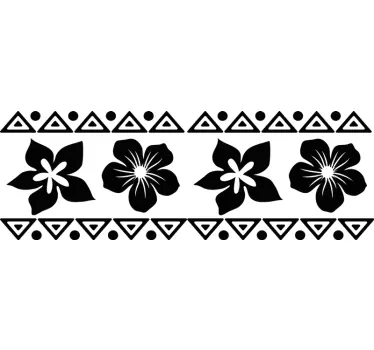 Frise murale adhésive fleurs hawaïennes - TenStickers