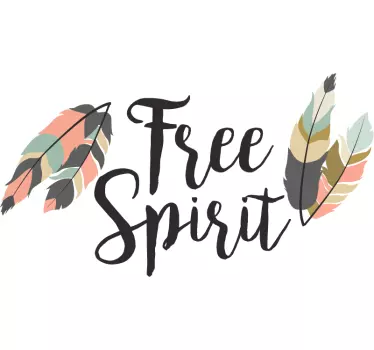 Sticker voiture motivation Free spirit plumes - TenStickers