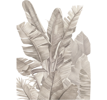 Sticker fenêtre feuilles de palmier beige - TenStickers