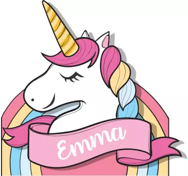 Sticker chambre enfant licorne nom personnalisable - TenStickers
