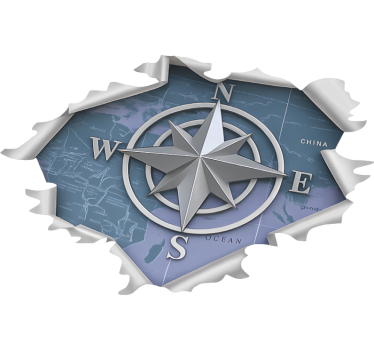 Stickers pour camping car rose des vents effet 3d - TenStickers