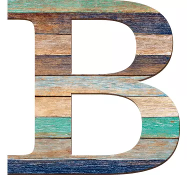 Sticker Chambre Enfant Lettre Texture Effet Bois - TenStickers