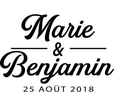 Sticker voiture personnalisé avec noms – Mariage - TenStickers