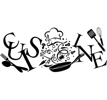 Sticker mural cuisine avec ustensiles - TenStickers
