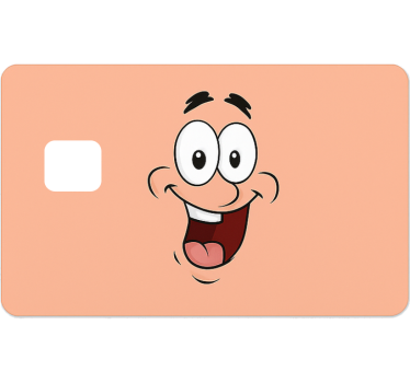 Sticker carte bancaire personnage de dessin animé sourire - TenStickers