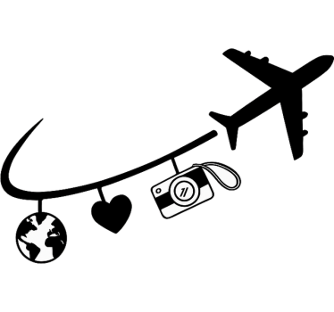 Sticker voyage avion charme explorateur mondial - TenStickers