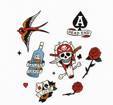 Sticker moto tatouage réservoir - TenStickers
