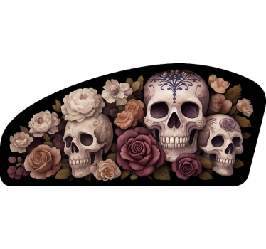 Sticker moto crâne de rose fanée - TenStickers