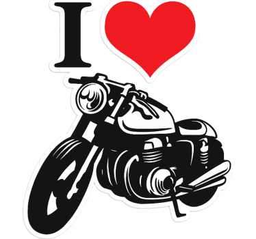 Sticker moto j'adore la moto texte - TenStickers