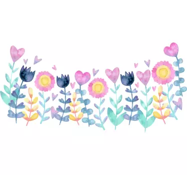 Sticker Mural Frise Murale fleurs - TenStickers