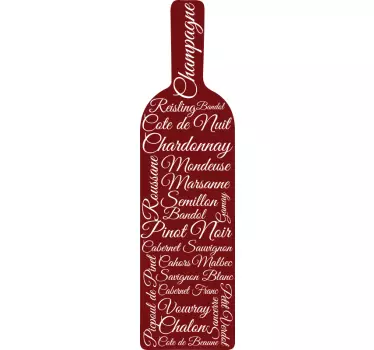 Sticker salle à manger Bouteille de vin et texte - TenStickers