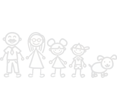Sticker voiture famille heureuse au cœur - TenStickers