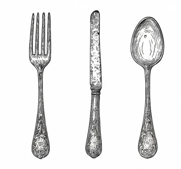 Sticker cuisine couverts gris - TenStickers
