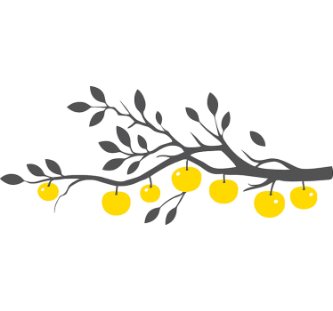 Sticker cuisine arbre aux fruits jaunes - TenStickers