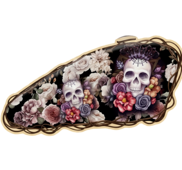 Sticker moto cavalier de la rose mortelle - TenStickers