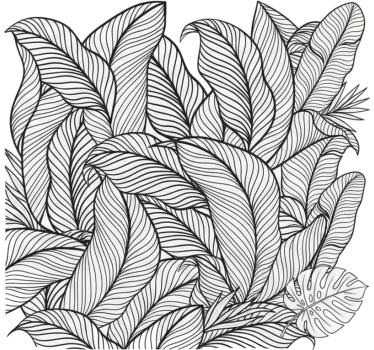 Sticker fenêtre feuilles tropicales monochromes - TenStickers