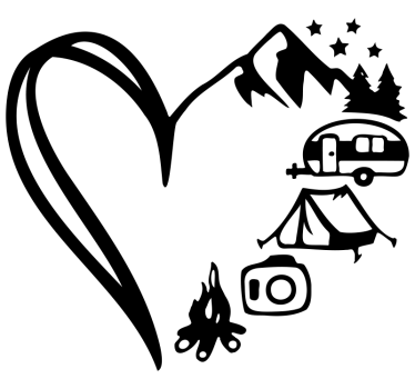Autocollant camping car cœur d'aventure composite - TenStickers