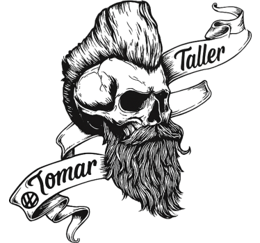 Sticker camping car tête de mort rugueuse - TenStickers